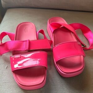Ugg Lennox Womens Rock Rose Sandals 8.5 Pink Patent Leather Shoes Ankle …